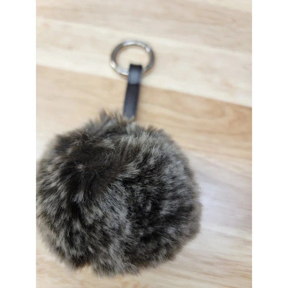 Brown Pom Pom Keychain Accessory